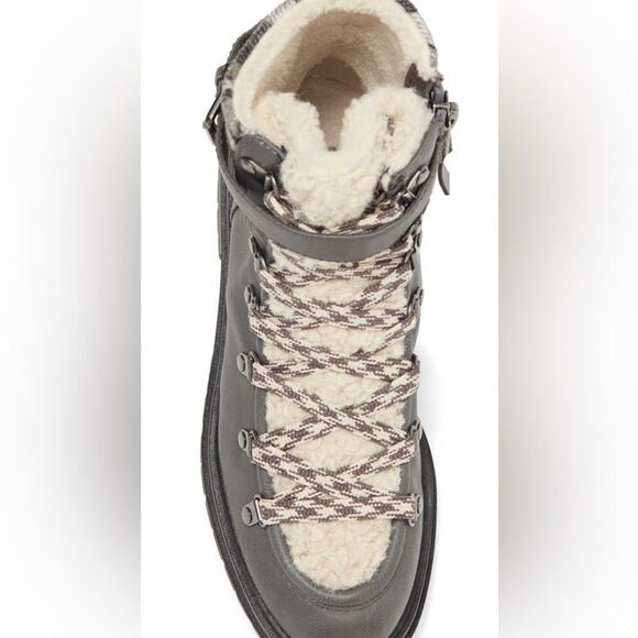 BNIB Sam Edelman Gray Faux Shearling Boot Sz 9.5 - Picture 4 of 7
